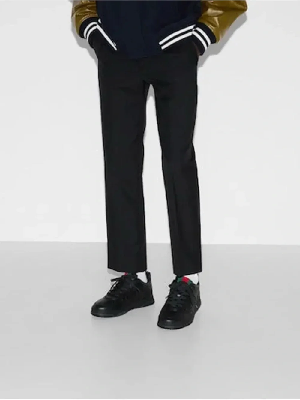 Gucci Re-Web Low Top Sneaker Black Leather (SKU 786186) 10/US 10.5